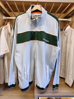 ECKO UNLTD VARSITY JACKE XXL WEISS GRÜN FULL ZIP PULLOVER VINTAGE HERREN 2XL Y2K