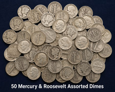 🔥🪙 50 Mercury & Roosevelt Silver Dimes – Estate Collection Lot