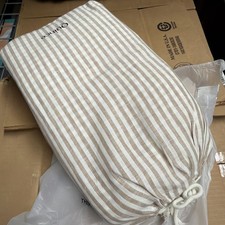 Quince European Linen Stripe Duvet Cover Latte/White Stripe King/Cal King Cover