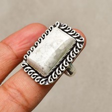 Howlite Gemstone 925 Sterling Silver Handmade Silver Jewelry Ring 9