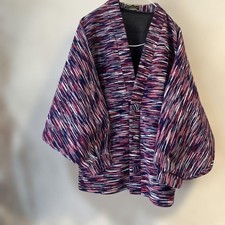 Japanese Hanten Kimono Padded Jacket Exlan Foam Cardigan All Over Pattern