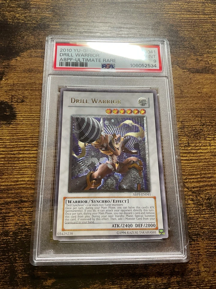 2010 YU-GI-OH! ABPF-ABSOLUTE POWERFORCE EN041 DRILL WARRIOR ULTIMATE RARE PSA 9 - Image 2 of 3