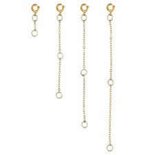1.2/2/3.1/3.9 Inch Necklace Extender, 4 Pack Copper Chain Extenders, Golden