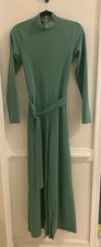 Boohoo Fabric Belted Wide Leg Jumpsuit Green Size 8