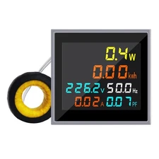 AC Current Voltage Amperage 6in1 Power Energy Monitor LCD Digital Display Vol...