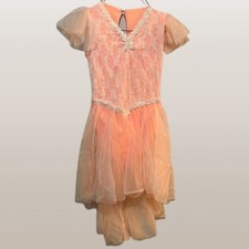 Girls Peach and Lace Dance Costume Size Medium
