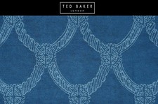 TED BAKER Cotton Braid Bath Mat Rug Denim Blue 600gsm 50x90cm Soft Absorbent £35