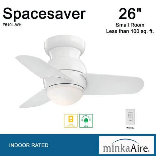 Minka Aire Spacesaver 26"  - White 3-Blade - Picture 5 of 6
