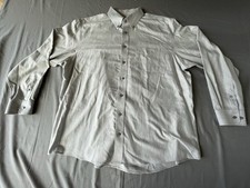 Jos A Bank Traveler Mens Size XL Light GrayLong Sleeve Button Up Dress Shirt