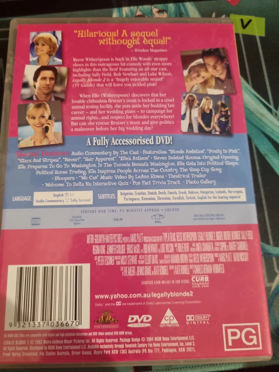 Legally Blonde 2: Red, White & Blonde (DVD 2003) Region 4 Comedy, Reese Withersp