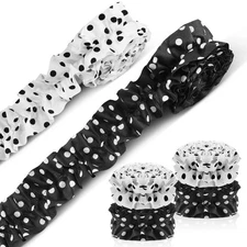 6 Rolls 60ft Ruffled Black and White Bulletin Board Trim for Classroom Decor ...