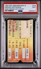 1982 RANDY RHOADS FINAL CONCERT/LAST APPEARANCE OZZY OSBOURNE TICKET POP 1 PSA 2