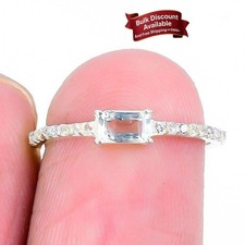 Natural White Topaz Boho Cluster Crown Chakra Daughter Ring Size 6 Solid Silver