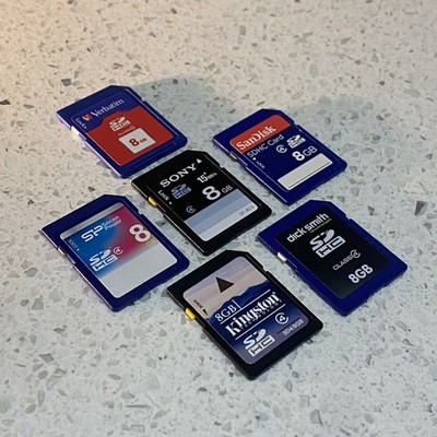 SanDisk, Verbatim, Lexmark, Sony, Transcend, Kingston, 8GB SD/SDHC Memory Card