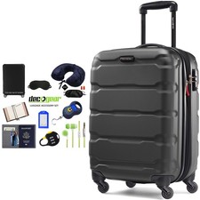 Samsonite Omni Hardside Luggage 20" Spinner Black + 10pc Luggage Accessory Kit