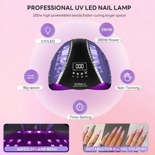 LED UV Nail Lamp, 280W Gel Nail Polish, Dryer, Professional Nail Lamp, UV Lig...