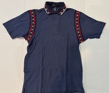 VTG Hilton Corporate Casuals Blue Stars  Stripes Polo Shirt Large