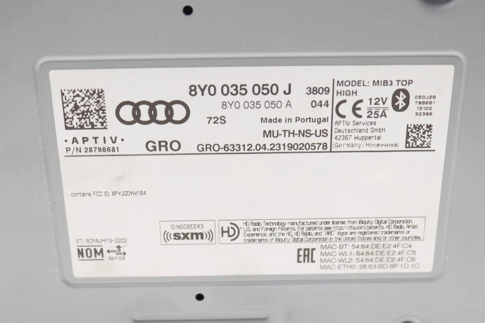 AUDI A3 QUATTRO 2022-2024 - MMI Módulo de control / Ordenador 8Y0035050J Foto 2 de 4