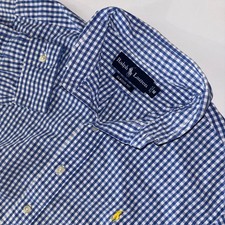 Ralph Lauren Classic Fit Shirt Mens M Blue White Gingham Button Down Pony