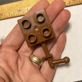 Lego Duplo 444699 Brown 2x2 Plate w Handle Replacement Part KNIGHT'S CASTLE 4777