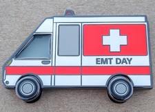 First Responder Ambulance Geocoin - Wheels Spin - Activated, Adoptable - TB9N74J