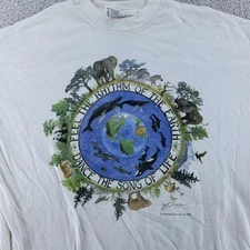 Vintage 90s Rhythm of Earth Dance Song of Life Shirt Mens M/L Wildlife Nature