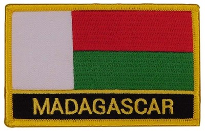 Pack of 6 Madagascar Rectangular Country Embroidered Iron On Patch FPR-143