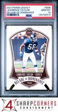 2021 PANINI LEGACY DECADE OF DOMINANCE #DD6 LAWRENCE TAYLOR HOF POP 2 PSA 10
