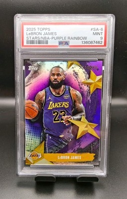 2025 Topps #SA-6 Lebron James Stars/NBA Purple Rainbow PSA 9  114/250