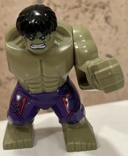 LEGO Hulk Vengadores Era de Ultrón Mini Figura Púrpura Pantalones 76031 76041 SIN BRAZO DERECHO
