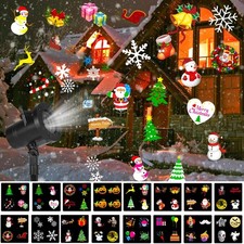 Christmas LED Snowflake Projector Light Moving Outdoor Landscape Xmas Lamp