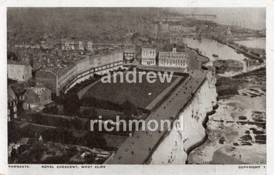 Ramsgate Royal Crescent West Cliff um 1920 Flugzeug Luftbild Postkarte