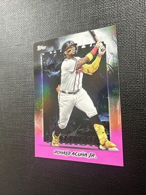 Ronald Acuna jr. 2025 Topps Night Terror Pink Insert Atlanta