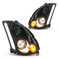 For Infiniti G35 Coupe 2003-2007 Projector Black LED Headlights LH AND RH Side