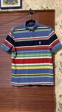 125 Polo Ralph Lauren Men's Striped Mesh Polo Shirt, Blue Multi, S