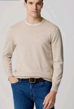 J Crew 100 Cotton Crewneck Sweater Waffle-knit Heather Stone Large Nwt Sealed