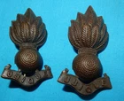 WW1 ROYAL ENGINEERS BRONZE OFFICERS MILITARY COLLAR BADGE PAIR WORLD WAR I