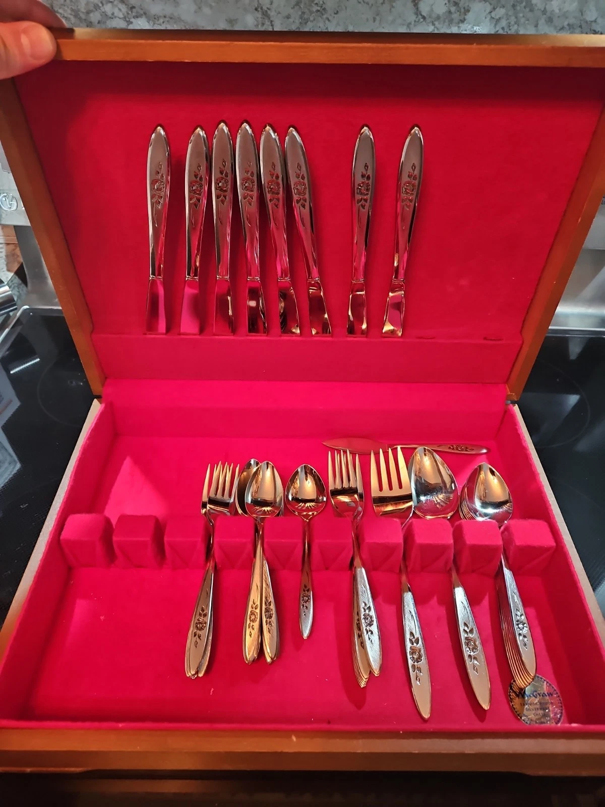 Vintage 48 pieces of community stainless flatware rose pattern No Case