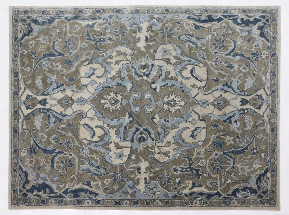 Alfombras y alfombras de lana estilo oriental contemporáneo hechas a mano naturales Nolan Foto 2 de 4