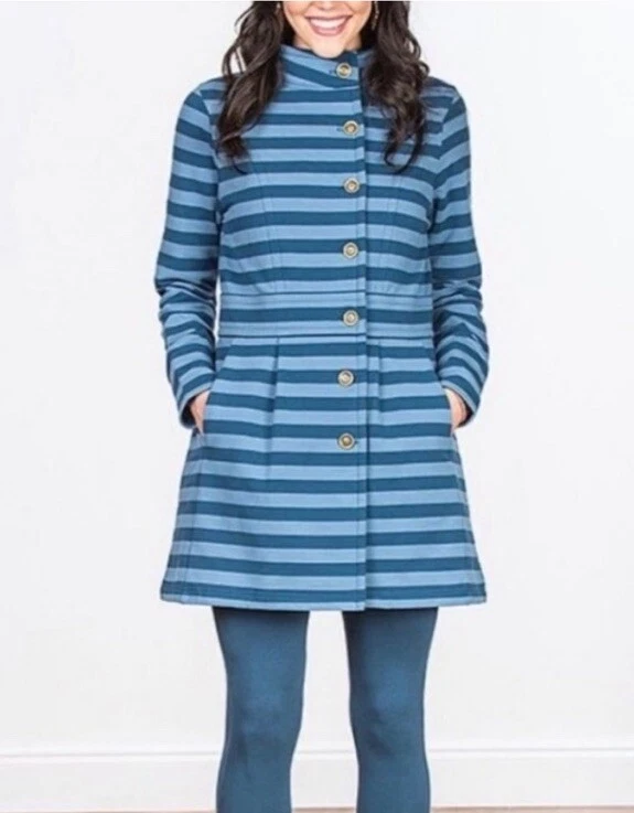 MATILDA JANE осени бриз синий в полоску бушлат куртка женщин средний - Изображение 2 из 4