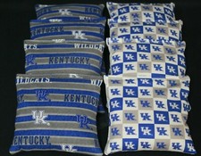 8 CORNHOLE BEAN BAGS made w UK UNIVERSITY OF KENTUCKY WILDCATS Fabric
