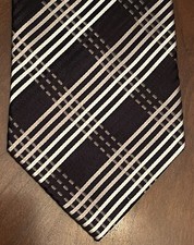 Adolfo Hand Made Black Blue 100 Silk Men  s Neck Tie Made In China