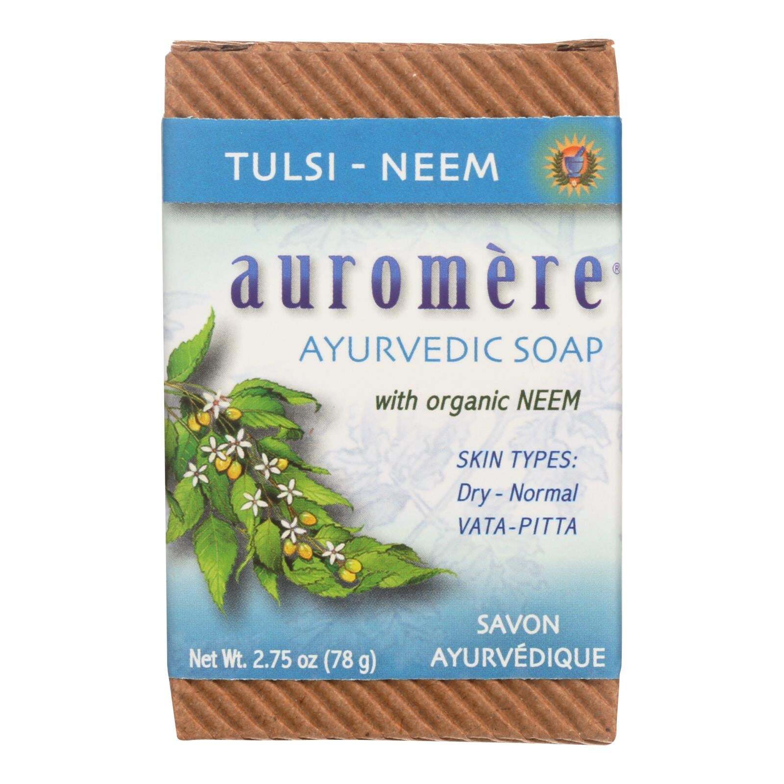 Аюрведическое мыло Auromere Tulsi Neem по 1 штуке (2,75 унции)