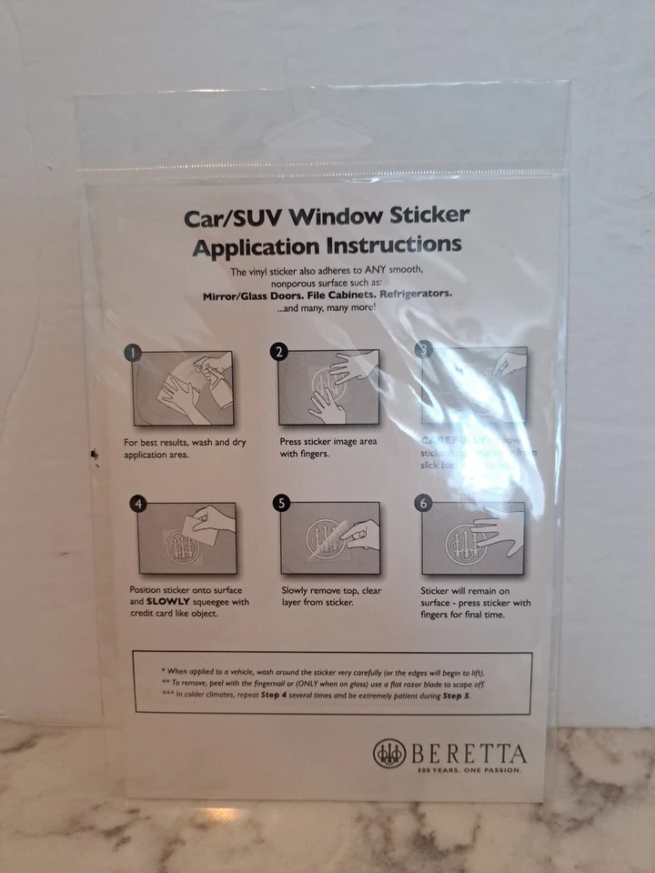 Beretta Firearms Logo Window Decal Sticker – White logo on Clear background (5") - Image 3 of 3