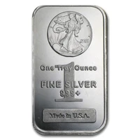 1 TROY OZ .999 FINE SILVER BULLION WALKING LIBERTY BAR SEALED BU