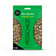No Shell Jalape�o Lime Pistachios, 11 Oz Resealable Bag - Gluten-Free Protein Sn
