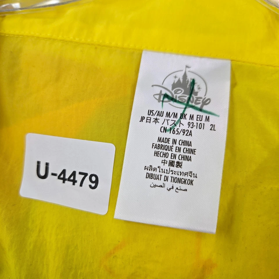迪士尼男式夹克中号黄色 Inside Out Anorak 风衣 1/2 拉链口袋全新带标签 — 第 2/4 张图片