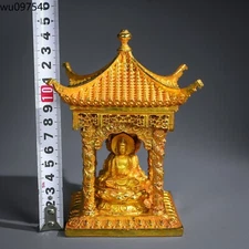 5.6'' Ancient Chinese gilded Buddha statues, pagodas, and statues