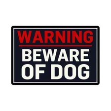 8 x 12 inches Tin Metal Sign BEWARE OF THE DOG Wall Decoration