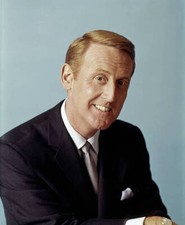 Baseball Broadcaster Vin Scully 2 Old Tv Photo